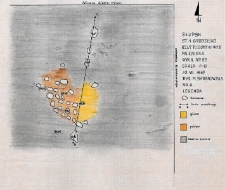 Słupsk - Grodzisko. Rzut poziomy warstwy II paleniska. Stanowisko 1, wyk. II, Ar 83