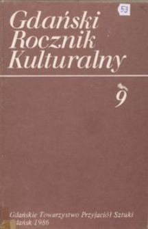 Gdański Rocznik Kulturalny, 1987, nr 9