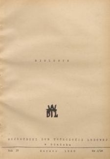 Biuletyn / Wojew&oacute;dzki Dom Tw&oacute;rczości Ludowej w Gdańsku, 1960, nr 2