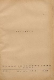 Biuletyn / Wojew&oacute;dzki Dom Tw&oacute;rczości Ludowej w Gdańsku, 1960, nr 6