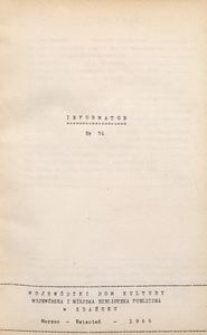Informator / Wojew&oacute;dzki Dom Tw&oacute;rczości Ludowej w Gdańsku, 1966, nr 54