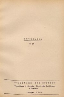 Informator / Wojew&oacute;dzki Dom Kultury w Gdańsku, 1966, nr 58