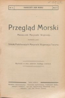 Przegląd Morski : miesięcznik Marynarki Wojennej, 1929, nr 4
