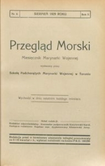 Przegląd Morski : miesięcznik Marynarki Wojennej, 1929, nr 8