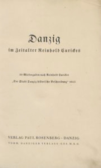 Danzig im Zeitalter Reinhold Curickes