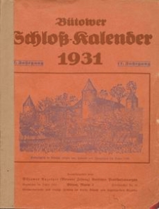 Bütower Schloß-Kalender 1931