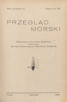 Przegląd Morski : miesięcznik Marynarki Wojennej, 1934, nr 65
