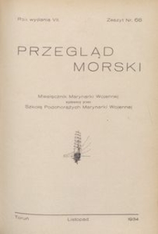 Przegląd Morski : miesięcznik Marynarki Wojennej, 1934, nr 68