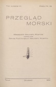 Przegląd Morski : miesięcznik Marynarki Wojennej, 1934, nr 69