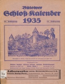 Bütower Schloß-Kalender 1935