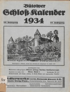 Bütower Schloß-Kalender 1934