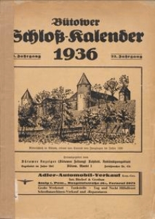 B&uuml;tower Schlo&szlig;-Kalender 1936