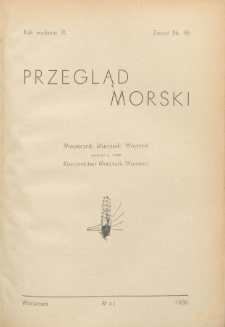 Przegląd Morski : miesięcznik Marynarki Wojennej, 1936, nr 86