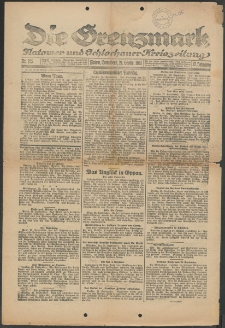 Die Grenzmark. Flatower und Schlochauer Kreiszeitung, 1921, Nr. 225