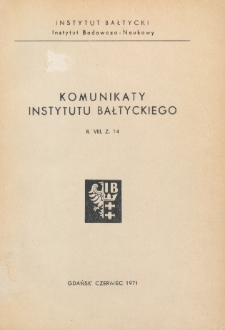 Komunikaty Instytutu Bałtyckiego, z.14