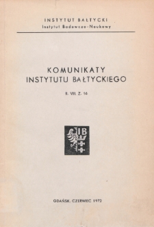 Komunikaty Instytutu Bałtyckiego, z.16