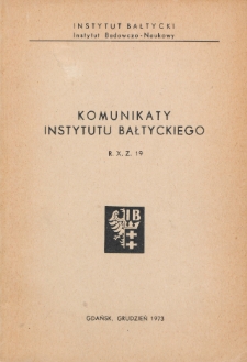 Komunikaty Instytutu Bałtyckiego, z.19