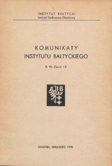 Komunikaty Instytutu Bałtyckiego, z.13