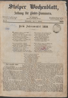 Stolper Wochenblatt. Zeitung für Hinterpommern № 1