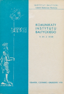 Komunikaty Instytutu Bałtyckiego, z.27/28