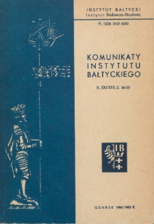 Komunikaty Instytutu Bałtyckiego, z.36/37