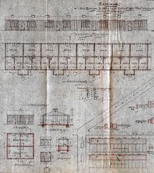 Dokumentacja techniczna budynku przy ulicy Rybackiej - baraki mieszkalne w dawnej dzielnicy Aucker (w przybliżeniu zakres terytorialny dzielnicy Nadrzecze)