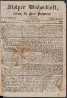 Stolper Wochenblatt. Zeitung f&uuml;r Hinterpommern № 27