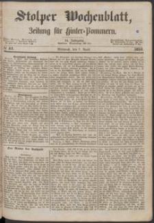 Stolper Wochenblatt. Zeitung f&uuml;r Hinterpommern № 41