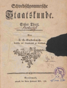 Schwedischpommersche Staatskunde Cz. 1