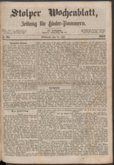 Stolper Wochenblatt. Zeitung f&uuml;r Hinterpommern № 84