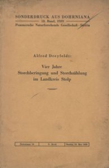 Vier Jahre Storchberingung und Storchz&auml;hlung im Landkreis Stolp