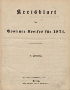 Kreisblatt des C&ouml;sliner Kreises 1875