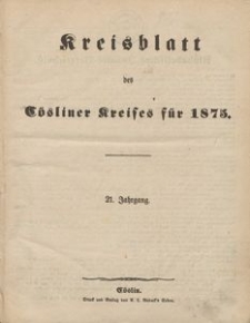 Kreisblatt des Cösliner Kreises 1875