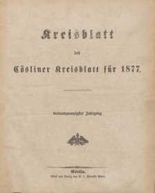 Kreisblatt des C&ouml;sliner Kreises 1877