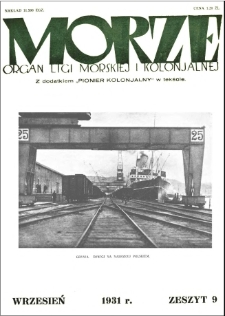 Morze : organ Ligi Morskiej i Kolonialnej, 1931, nr 9