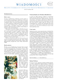 Wiadomości CMM : Biuletyn Informacyjny Centralnego Muzem Morskiego w Gdańsku, 2004, nr 6