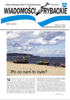 Wiadomości Rybackie : pismo Morskiego Instytutu Rybackiego w Gdyni, 2007, nr 9-10