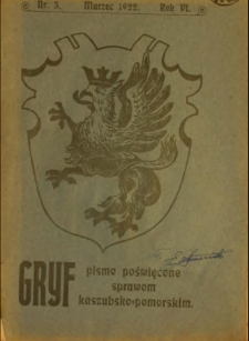 Gryf : pismo poświęcone sprawom kaszubsko-pomorskim, 1922, nr 3