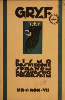 Gryf : pismo poświęcone sprawom kaszubsko-pomorskim, 1925, nr 1