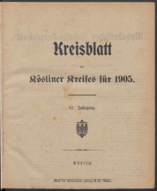 Kreisblatt des K&ouml;sliner Kreises 1905