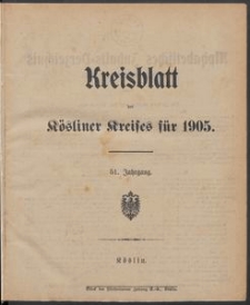Kreisblatt des Kösliner Kreises 1905