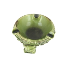 Popielnica reklamowa z napisem: &bdquo;Willy Lange Topfermeister / Stolp Telef. 459 / Ofen u. Wandplatten&rdquo;