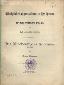 K&ouml;nigliches Gymnasium zu Dt. Krone. Schuljahr 1898/99. Zweiundvierzigster Jahresbericht erstattet vom Direktor des Gymnasiums