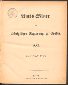Amts-Blatt der Königlichen Regierung zu Cöslin 1887