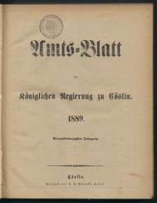 Amts-Blatt der Königlichen Regierung zu Cöslin 1889