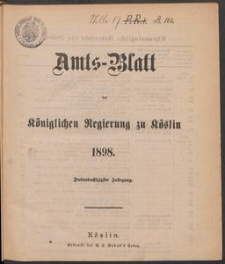 Amts-Blatt der K&ouml;niglichen Regierung zu K&ouml;slin 1898