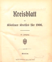 Kreisblatt des K&ouml;sliner Kreises 1906