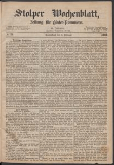 Stolper Wochenblatt. Zeitung f&uuml;r Hinterpommern № 14