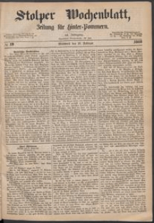 Stolper Wochenblatt. Zeitung f&uuml;r Hinterpommern № 19