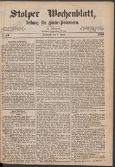 Stolper Wochenblatt. Zeitung f&uuml;r Hinterpommern № 43